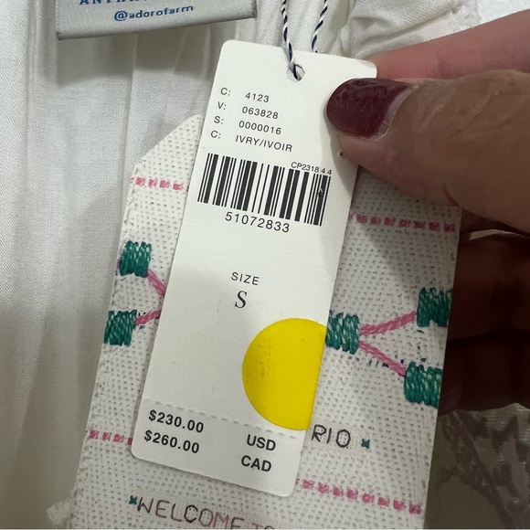 Anthropologie x Farm Rio Small Ivory Off Shoulder Lace Wide Leg Cropped Jumpsuit - Picture 10 of 13